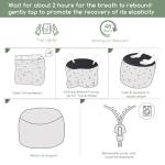 HIGOGOGO Round Stuffed Pouf Ottoman, Corduroy Poufs with Foam Chunk Filling, Furry and Fluffy Pouf Foot Stool Storage Ottoman, 26 X 18 Floor Poufs Foot Rest for Living Room, Dark Grey