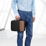 FINPAC Bible Cover, Carrying Book Case Church Bag Bible Protective with Handle and Zippered Pocket, Gift for Mother Lady Women Men, Black & Brown