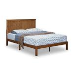 MUSEHOMEINC Solid Wood Platform Bed with Headboard for Bedroom,Wood Slat Support & No Box Spring Needed, Unique Style Design,King