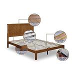 MUSEHOMEINC Solid Wood Platform Bed with Headboard for Bedroom,Wood Slat Support & No Box Spring Needed, Unique Style Design,King