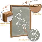 Framed Boho Wall Art Set of 4 for Wooded Minimalist Botanical Print Wall Art for Rustic Vintage Farmhouse Home Kitchen Wall Decor (Brown, 12x16)