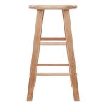 Winsome Element 2-Piece 24In Counter Stool Set, Natural Finish, Solid Wood, Modern Design