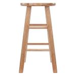 Winsome Element 2-Piece 24In Counter Stool Set, Natural Finish, Solid Wood, Modern Design