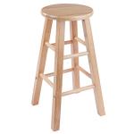 Winsome Element 2-Piece 24In Counter Stool Set, Natural Finish, Solid Wood, Modern Design