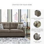 Signature Design by Ashley Mahoney Contemporary 2-in-1 Tufted Sofa Sleeper with Folding Gel Memory Foam Mattress, Full, Dark Brown