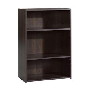 Sauder Beginnings 3-Shelf Bookcase, Bookshelf with Adjustable Storage Shelves, L: 24.57" x W: 11.50" x H: 35.28", Cinnamon Cherry