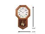 Seiko Light Oak Traditional Schoolhouse Wall Clock with Chime & Pendulum