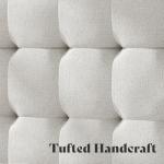 AMERLIFE King Size Solid Wood Bed Frame with Tufted Headboard, Mid-Century Style, No Box Spring Required, Easy Assembly, Walnut