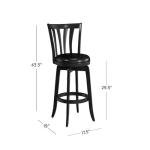 Hillsdale Savana Wood Bar Height Kitchen Stool, 29.5" High, Black