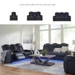 Signature Design by Ashley Fyne-Dyme Contemporary Power Reclining Sofa with USB Charging Ports and Adjustable Headrest, Blue