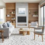 Miukiki 8x10 Area Rug for Living Room Moroccan Washable Rugs Non Slip Indoor Floor Carpet Foldable Large Soft Area Rug for Dining Room Bedroom with Low Pile(Grey,8'x10')