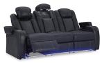 Signature Design by Ashley Fyne-Dyme Contemporary Power Reclining Sofa with USB Charging Ports and Adjustable Headrest, Blue