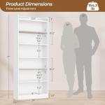 Yaheetech 7-Tier Open Bookcase and Bookshelf, Modern Simple Floor Standing Display Storage Shelves with Top Open Compartment for Home Office, Living Room, Bed Room - White