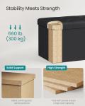 SONGMICS MAZIE Collection - 43 Inches Folding Storage Ottoman Bench, Ottoman with Storage, Foot Rest Stool, Load 660 lb, for Living Room, Synthetic Leather, Black ULSF701