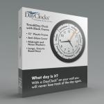 DayClocks Time & Week-Day Wall Clock with Solid Plastic Frame – Weekly Analog Clock with Days, Hours & Minutes – Quiet Wall Mounted Clock - Ideal Retirement Gift for Men & Women, Black, 12"