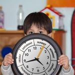 DayClocks Time & Week-Day Wall Clock with Solid Plastic Frame – Weekly Analog Clock with Days, Hours & Minutes – Quiet Wall Mounted Clock - Ideal Retirement Gift for Men & Women, Black, 12"