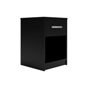 Signature Design by Ashley Finch Modern 1 Drawer Night Stand with Open Cubby, Black