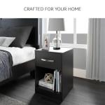 Signature Design by Ashley Finch Modern 1 Drawer Night Stand with Open Cubby, Black