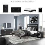 Signature Design by Ashley Finch Modern 1 Drawer Night Stand with Open Cubby, Black