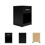 Signature Design by Ashley Finch Modern 1 Drawer Night Stand with Open Cubby, Black