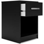 Signature Design by Ashley Finch Modern 1 Drawer Night Stand with Open Cubby, Black