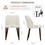 COLAMY Upholstered Dining Chairs Set of 6, Modern Fabric Dining Room Kitchen Side Chair with Padded Seat and Wood Legs for Restaurant/Cafe, Beige