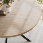 ChooChoo 47.2 Inch Round Dining Table for 4, Farmhouse Wood Kitchen Table, Circle Dinner Table for Kitchen & Dining Room, Natural Oak