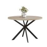 ChooChoo 47.2 Inch Round Dining Table for 4, Farmhouse Wood Kitchen Table, Circle Dinner Table for Kitchen & Dining Room, Natural Oak