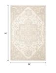 SAFAVIEH Micro-Loop Collection Area Rug - 5' x 8', Ivory & Beige, Handmade Shabby Chic Medallion Wool, Ideal for High Traffic Areas in Living Room, Bedroom (MLP503B)