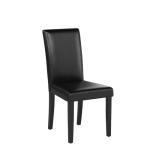 Yaheetech Dining Chairs Set of 4 PU Leather Upholstered Parsons Dining Chairs with Solid Wood Legs for Kitchen/Living Room/Restaurant, Modern Style, Black