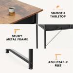 Sweetcrispy Computer Desk Small 32 Inch Home Office Bedroom Writing Study PC Table with Fabric Storage Drawers Space Side Bag Headphone Hook Adjustable Feet Modern Simple Style, Rustic Brown