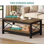 YITAHOME Coffee Tables for Living Room, Modern Farmhouse Coffee Table with Storage, 2-Tier Center Table for Living Room Wood Table Accent Cocktail with Sturdy Frame, Rustic Brown