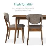 Best Choice Products 5-Piece Dining Set, Compact Mid-Century Modern Table & Chair Set for Home, Apartment w/ 4 Chairs, Padded Seats & Backrests, Wooden Frame - Walnut/Light Gray