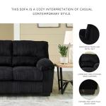 Signature Design by Ashley SimpleJoy Modern Sofa for Living Room, Black