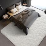 BENRON Fluffy Rugs for Living Room 6x9 Cream White, Washable Large Area Rugs for Bedroom Dining Table Office Kids Nursery Room, Washable Indoor Floor Carpets