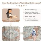 BESTSWEETIE 8x10 Area Rug Washable Rugs for Living Room, No Pile Boho Carpet for Entryway Bedroom Dinning Room, Vintage Carpet Print Distressed Non-Slip, 8 x 10 ft, Green Brick Rust Red