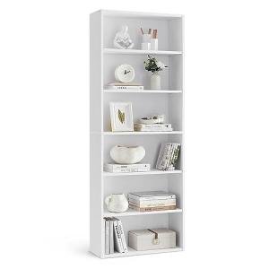 VASAGLE CUSTOS Collection - Bookshelf, 6-Tier Bookcase, Book Shelf, Open Storage Shelf, 9.4 x 23.6 x 63.3 Inches, for Living Room, Home Office, Dinning Room, Cloud White ULBC166T14