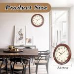 Vigorwise 12 Inch Wood Wall Clock, Retro Wooden Wall Clocks Battery Operated, Silent Wall Clock for Living Room Bedroom Housewarming Xmas New Year Present