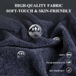 COLAMY Fabric Round Storage Ottoman with Reversible Tray Lid – Multi-Functional Footrest, Hidden Storage, Sturdy & Stylish Small Coffee Table for Living Room, Bedroom, or Entryway(Blue)