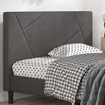 ZINUS Judy Upholstered Platform Bed Frame Mattress Foundation, Wood Slat Support, No Box Spring Needed. Easy Assembly, King, Grey