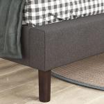 ZINUS Judy Upholstered Platform Bed Frame Mattress Foundation, Wood Slat Support, No Box Spring Needed. Easy Assembly, King, Grey