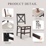 COLAMY Folding Dining Chairs Set of 2 – Beige Upholstered Wooden Dining Room Chairs for Kitchen & Small Spaces, Mid Century Modern Design, Space-Saving, No Assembly Required