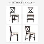 COLAMY Folding Dining Chairs Set of 2 – Beige Upholstered Wooden Dining Room Chairs for Kitchen & Small Spaces, Mid Century Modern Design, Space-Saving, No Assembly Required