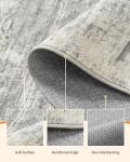 Washable Rugs 8x10 for Living Room - Stain Resistant Non-Shedding Modern Abstract Area Rug, Soft Thin Indoor No Slip Carpet for Bedroom, Dining Table, Home Office - Charcoal Grey (8'x10')