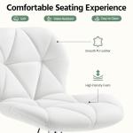 Set of 2 Height Adjustable Bar Stools, White