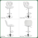 Set of 2 Height Adjustable Bar Stools, White