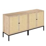 Set of 2 Rattan Sideboard Cabinets - 63" Wide