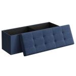 Navy Blue Folding Storage Ottoman Bench 43 Inches
