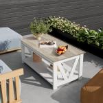 WLIVE 43" White Coffee Table with Storage Shelf