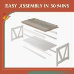 WLIVE 43" White Coffee Table with Storage Shelf